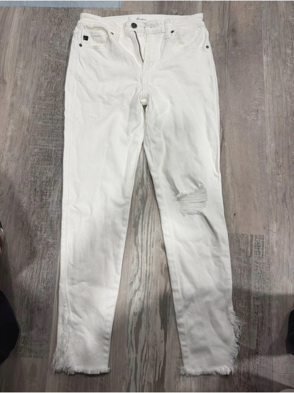 KanCan White Zip-Detail Jeans